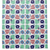 All Over Leaves And Flower Pattern Douchegordijn (Voorkant)