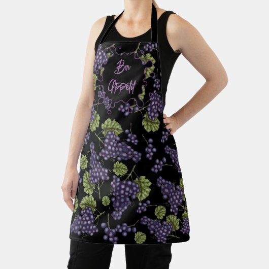 All-Over Print Apron Bon Appétit con Uvas Schort (Insitu)