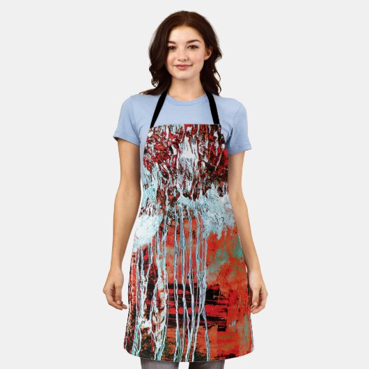 All‑Over Print Apron – Corrosion Pulse Schort (Gedragen)