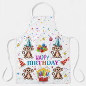 All Over Print Apron Happy Birthday Monkey Schort (Voorkant)
