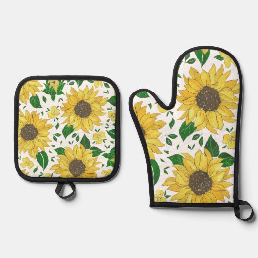 All-Over Print Apron, Medium 26"x30 Ovenwant & Pannenlap Set (Voorkant)