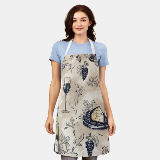 All-over Print Apron, medium Schort (Gedragen)