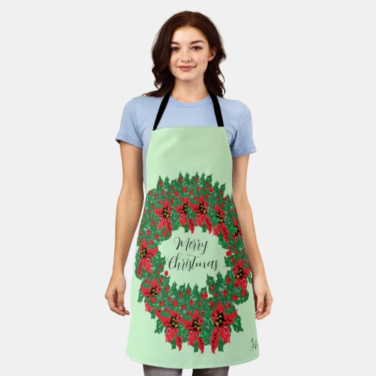 All-over Print Apron: prettig kerstfeest Schort (Gedragen)