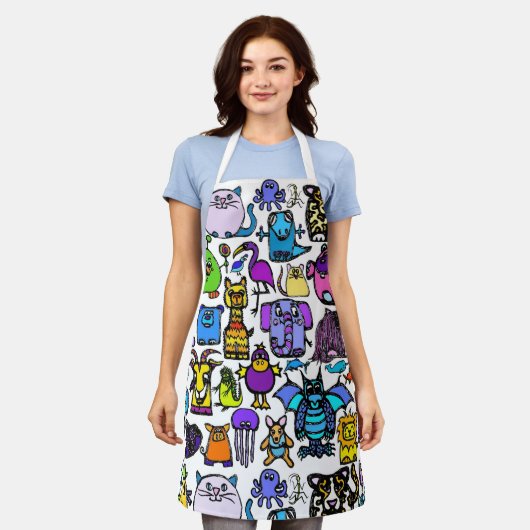 All-over Print Apron Schort (Gedragen)