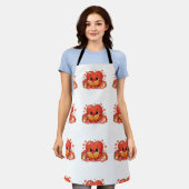 All-Over Print Apron Schort (Gedragen)