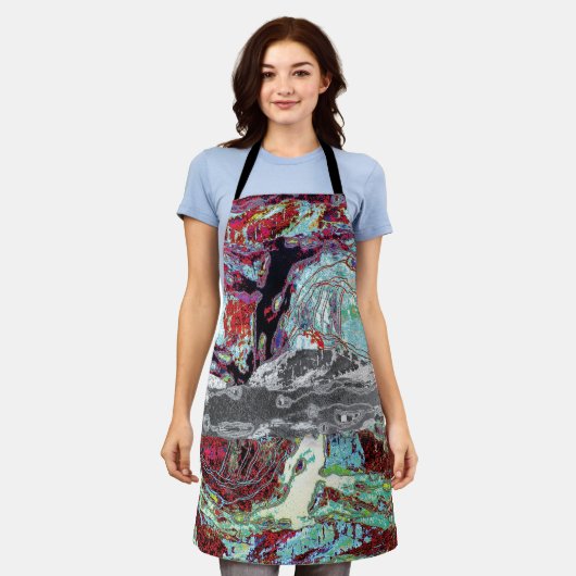 All‑Over Print Apron – Strata Pulse Schort (Gedragen)