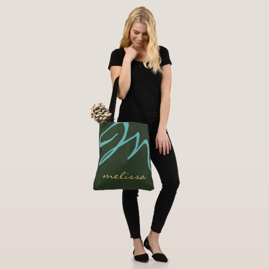 All-over-print (beide zijden) Groene grote canvas  Tote Bag (Op model)