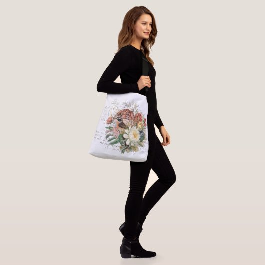 All-Over-Print Canvas tas, groot Crossbody Tas (Op model)