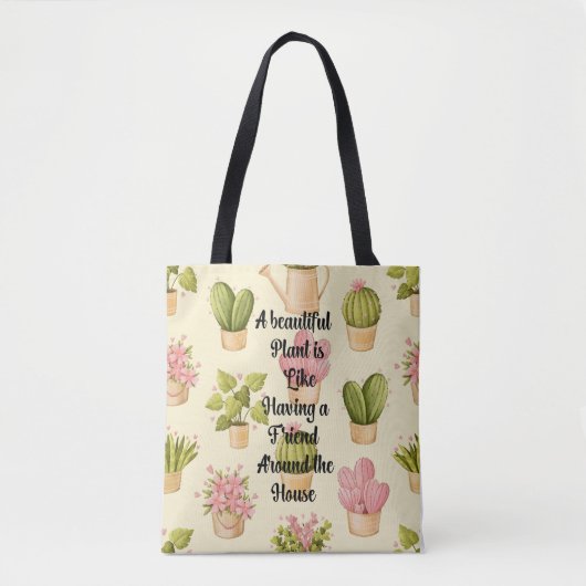 All-over-print Canvas tas, medium met tuinofferte Draagtas (Voorkant)