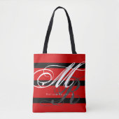 All-over-print canvas tas met grote rode strepen (Voorkant)
