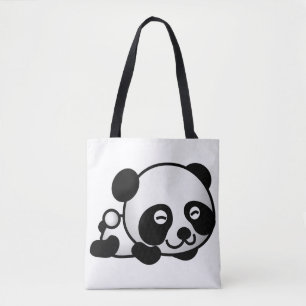 All-Over-Print Canvas Tas. Panda. Tote Bag