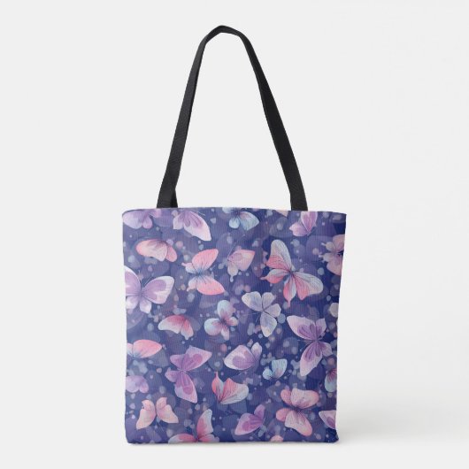 All-Over-Print Canvas tas, vlinderpatroon Draagtas (Achterkant)