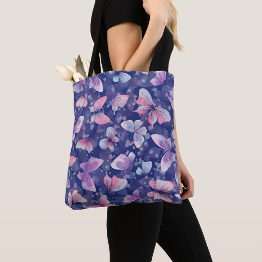 All-Over-Print Canvas tas, vlinderpatroon Draagtas (Dichtbij)
