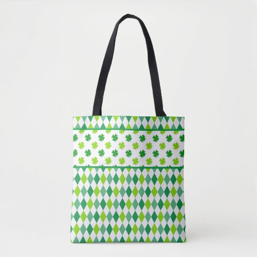 All-Over-Print Canvas tas voor diamanten en shamro (Voorkant)
