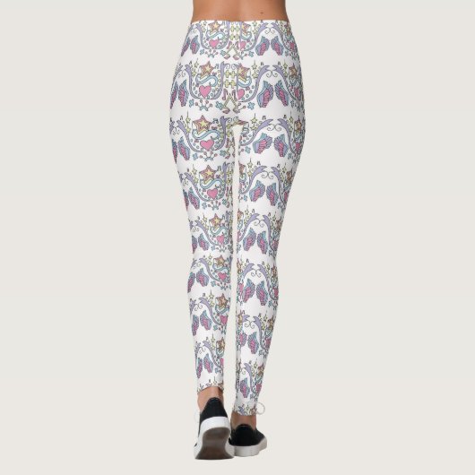 All-over-print Leggings Wing Heart Star Design (Achterkant)