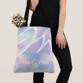 all-over-print lila waterverf canvas tas met naam (Dichtbij)