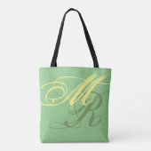 all-over-print monogram groene canvas tas (Achterkant)
