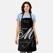 All-over-Print Monogram Zwart Schort (Gedragen)