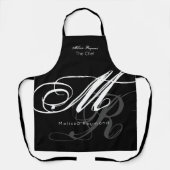 All-over-Print Monogram Zwart Schort (Voorkant)