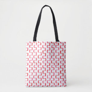 All-Over-Print Rood Geometrisch Geschilderd Patroo Tote Bag
