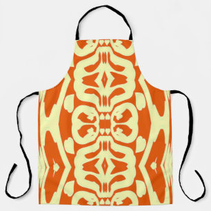 All-Over Print Schort, Een rood geel stofpatroon Schort