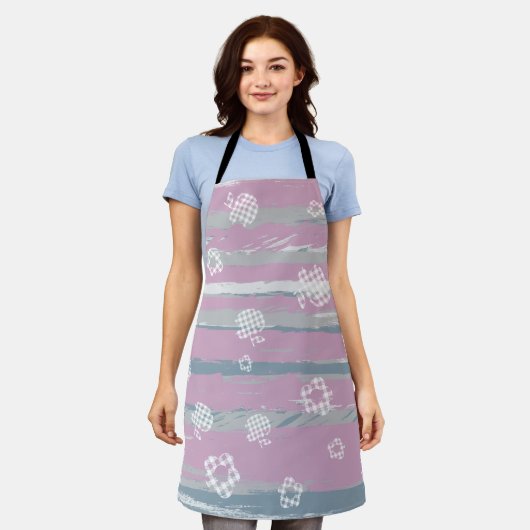 All‑Over Print Schort – Gingham Boomgaard (Gedragen)