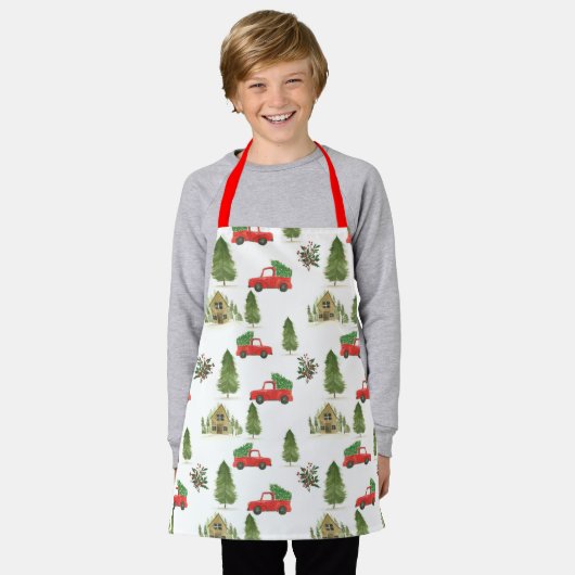 All-over Print Schort Red Car Holiday Pattern (Gedragen)
