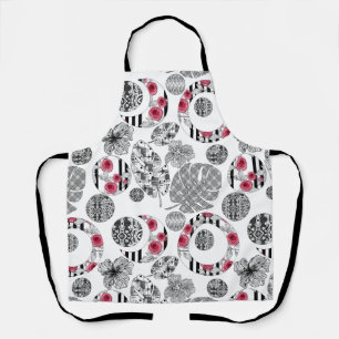 All-over Print Schort, rood en zwart, kantelen Schort