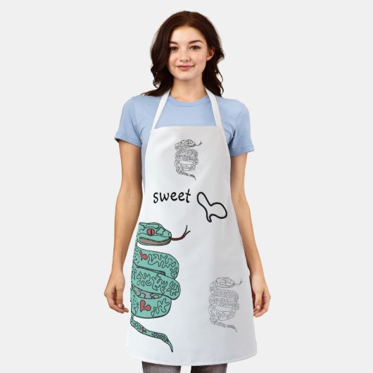 All-Over Print Schort Snake Sweet, Medium (Gedragen)