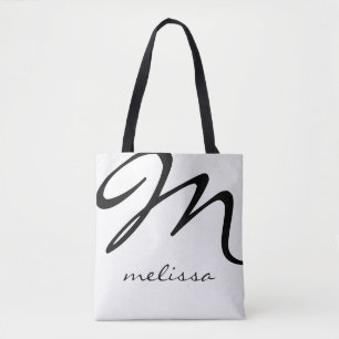 All-over-print witte medium canvas tas met BLK naa