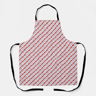 All-over Red en White Hearts Kitchen Schort