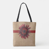 All-Over Tas - Burlap en Ring O'Fire Sunflower (Achterkant)