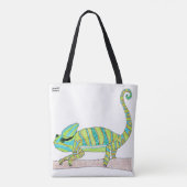 All-Over Tas - Green Chameleon (wit) (Achterkant)