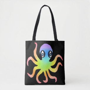 All-Over Tote - Regenbocht Octopus (zwart) Draagtas