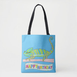 All-Over Tote - Verjaardag Kameleon (lichtblauw) Draagtas