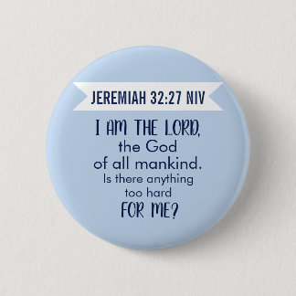 All Powerful God Bible Verse Pastel Blue Faith Ronde Button 5,7 Cm