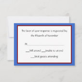 All Purpose Red, White, Blue Response Card RSVP Kaartje (Voorkant)