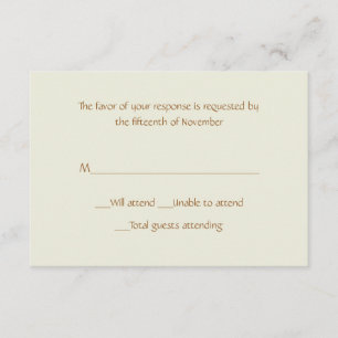 All Purpose Sand Response Card RSVP Kaartje