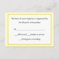 All Purpose Yellow and White Response Card