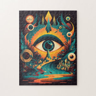 All Seeing Eye Puzzel Psychedelische Kunst