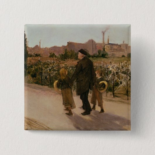 All Souls' Day, c.1882 Vierkante Button 5,1 Cm (Voorkant)