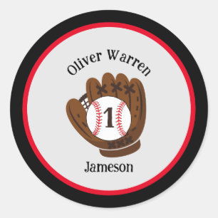 All-Star Baby Boy's 1e Verjaardag Baby shower Ronde Sticker