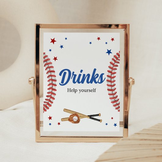 All Star Baseball Baby shower Drinken Poster