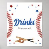 All Star Baseball Baby shower Drinken Poster (Voorkant)