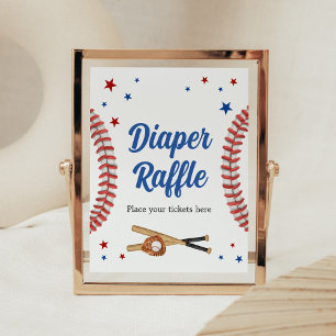 All Star Baseball Baby shower Luier Raffle Poster