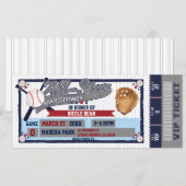 All Star Baseball Baby shower Ticket Invitation Kaart (Voorkant / Achterkant)