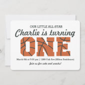 All-Star Basketball First Birthday Uitnodiging (Voorkant)