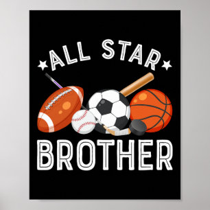 All Star Broer Van De Verjaardagsman Sketll Voetba Poster