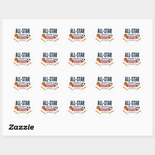All‑Star Educator Appreciation Stickers (Feuille)