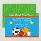 All Star enfants de base Sports invitation fête d' (Devant / Derrière)